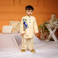 Kurta Embroidered Jacket Pant Set