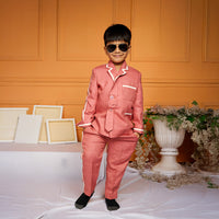 Rust Colour Coat Pant  Set