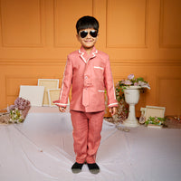 Rust Colour Coat Pant  Set