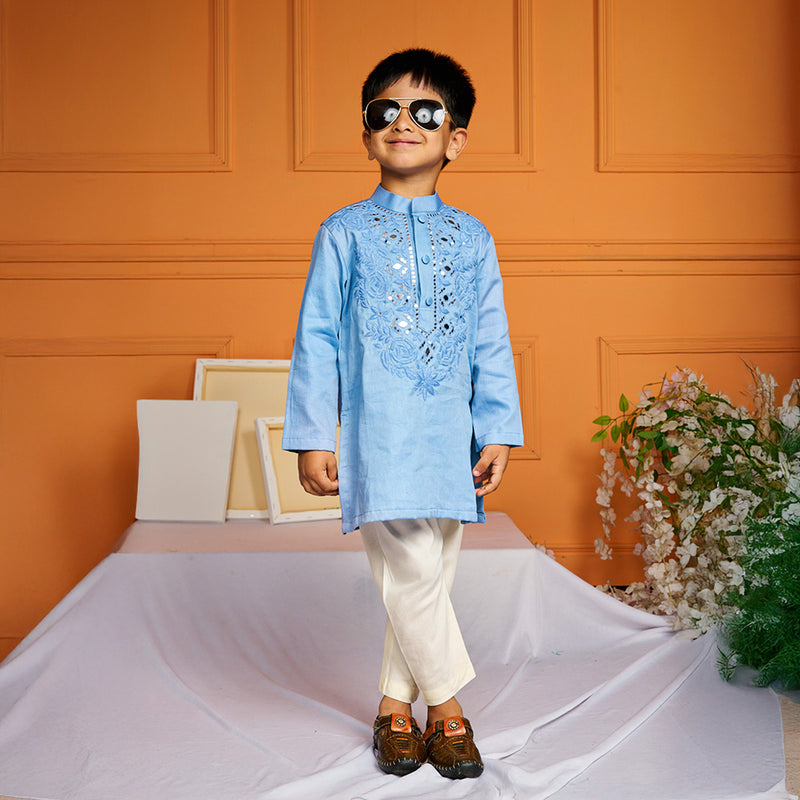Mirror Embroidery Kurta Pant Set