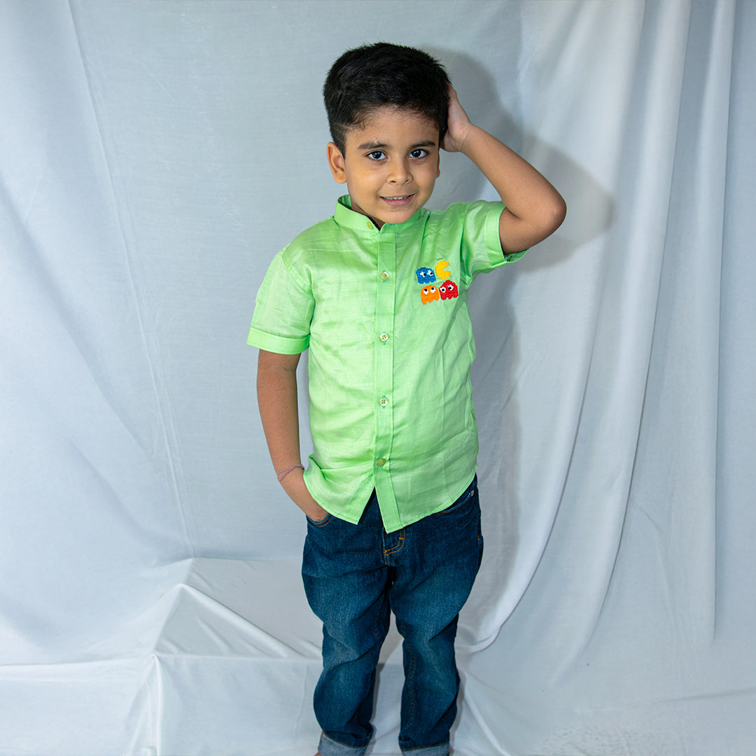 Pacman Embroidered Shirt