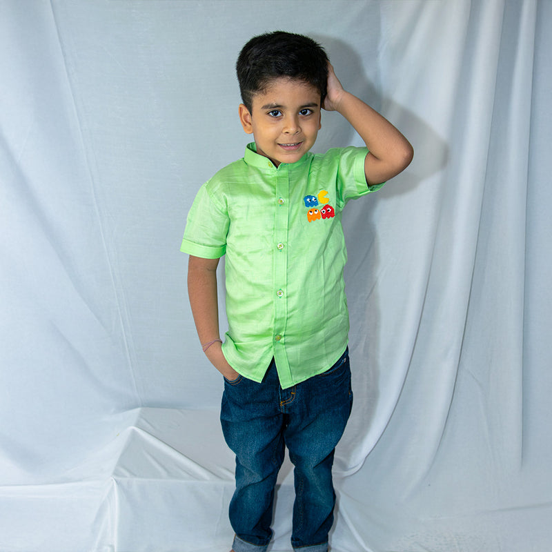 Pacman Embroidered Shirt