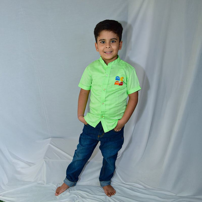 Pacman Embroidered Shirt