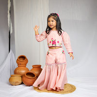 Floral Top with Embroidered Pants