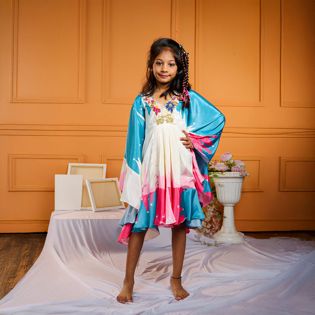 Multicolour Embroidered Kaftan