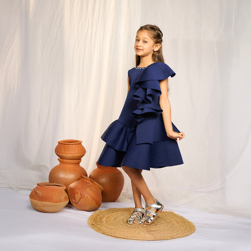 Blue Ruffle Frock