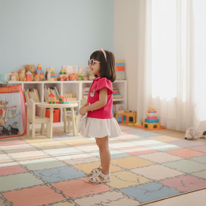 Cute Patch Embroidered Frock