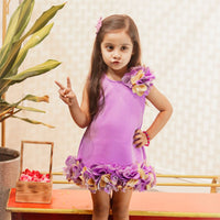 Lavender Flower Embellished Dress