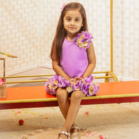 Lavender Flower Embellished Dress