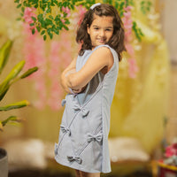 BLUE BOW EMBELLISHED FROCK