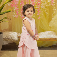 BABY PINK KURTI WITH 3D PEARL EMBROIDERY WITH PALAZZO